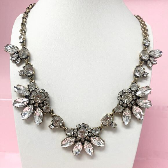 J Crew Statement Necklace with beautiful Rhinestones - Picture 1 of 5